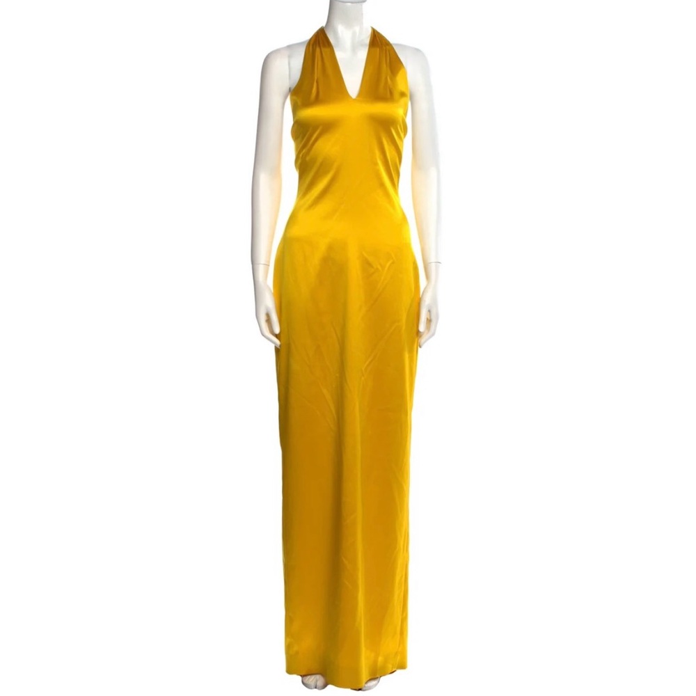 Ralph Lauren Vibrant Yellow Halter Maxi Dress